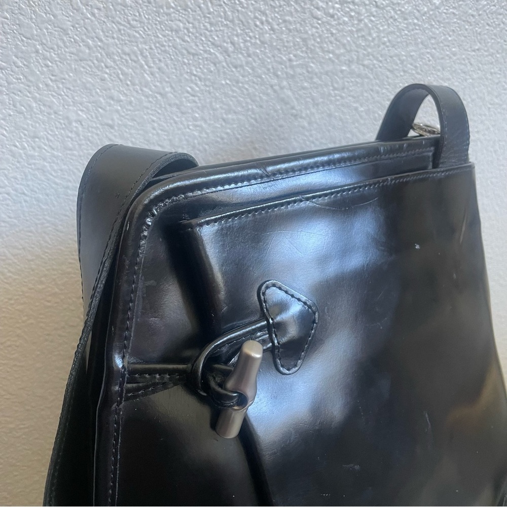 Black Leather Crossbody Bag by - Picture 4 of 12